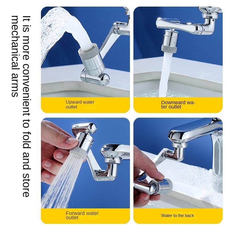 1pc Kitchen Faucet Interface Mechanical Arm Faucet Universal Rotary Faucet Aerator, Rotary Joint Splash Proof Faucet Extender