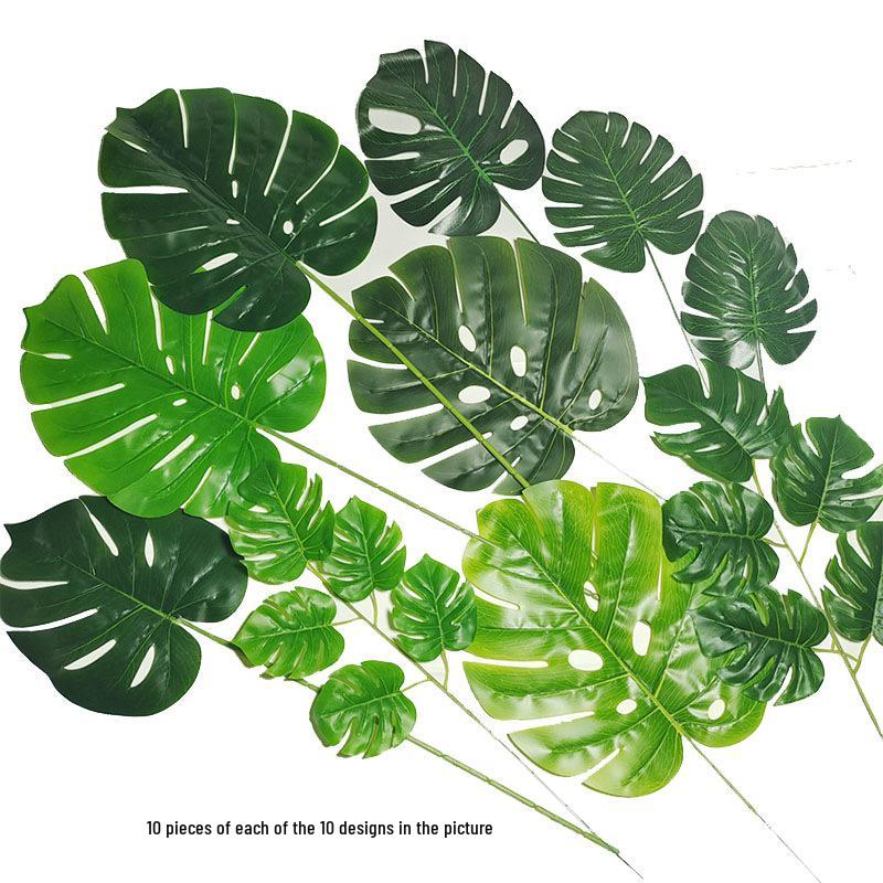 Konstgjorda Monstera- och Arecapalmblad för Bröllops- och Skogstema-Dekorationer