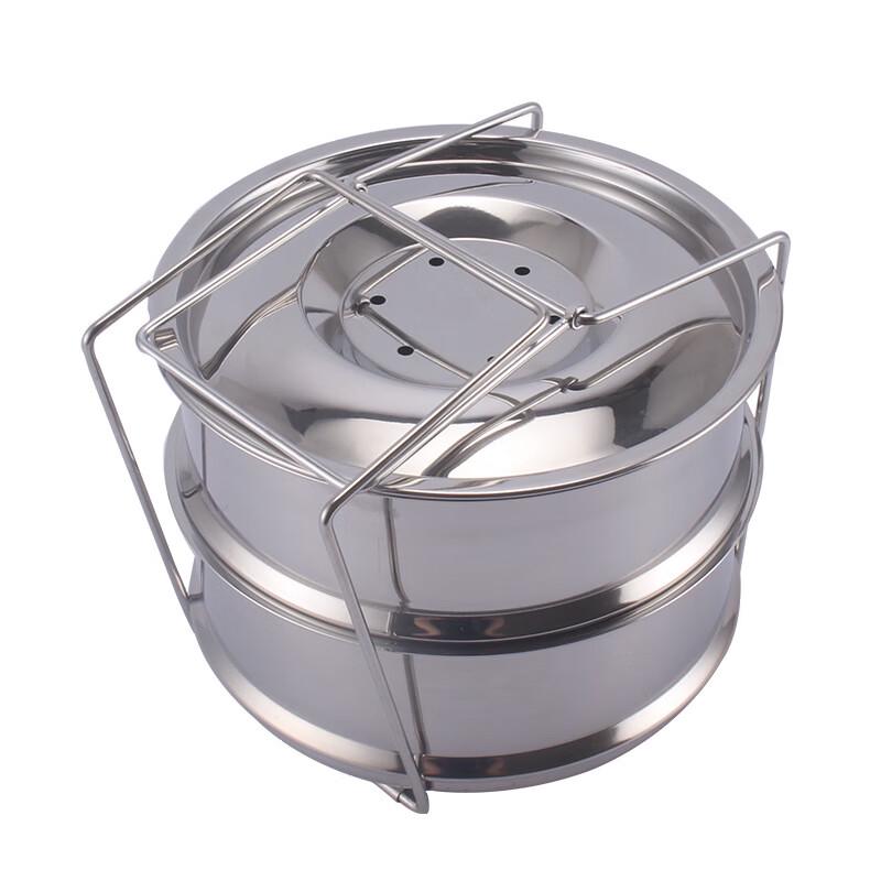 

ZISIZ 304 Stainless Steel Double-Layer Steamer Basket for Rice Cooker