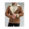 Men's Stone White Napa Leather Coat With Full Shearling Inside Northern Model Coat