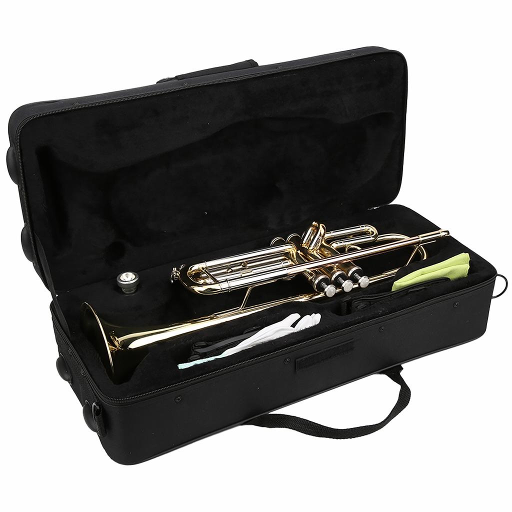 Trumpet Standard Bb Brass with Gloves Wiping Cloth Musical Instrument Equipment