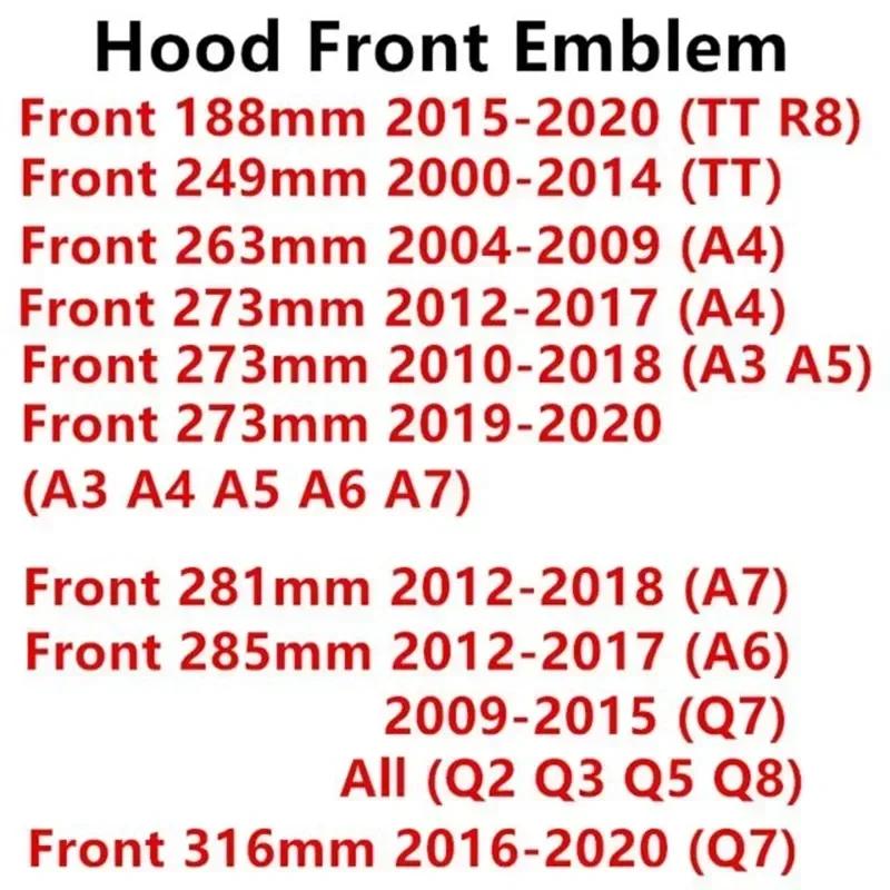 Car 4 Ring LOGO Hood Front Bonnet Grill Rear Trunk Emblem Logo Badge Sticker Decal For Audi A3 A4 B5 B6 A3 8P 8V 8L A5 A6 C6 C5