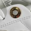 Tolle LOUIS VUITTON Sneaker Timeout Linie LV Strass-Verzierung weißes Leder 36 Gebraucht