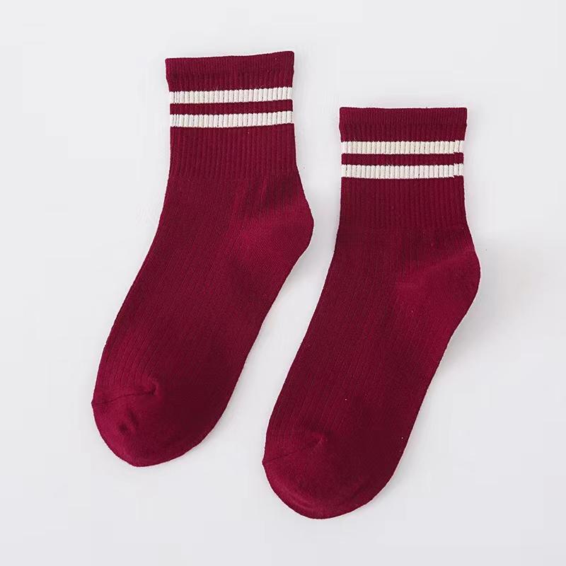 Lot de chaussettes tricotées en coton rayé, chaussettes tendance Harajuku, couleurs tendance, Japon, Corée