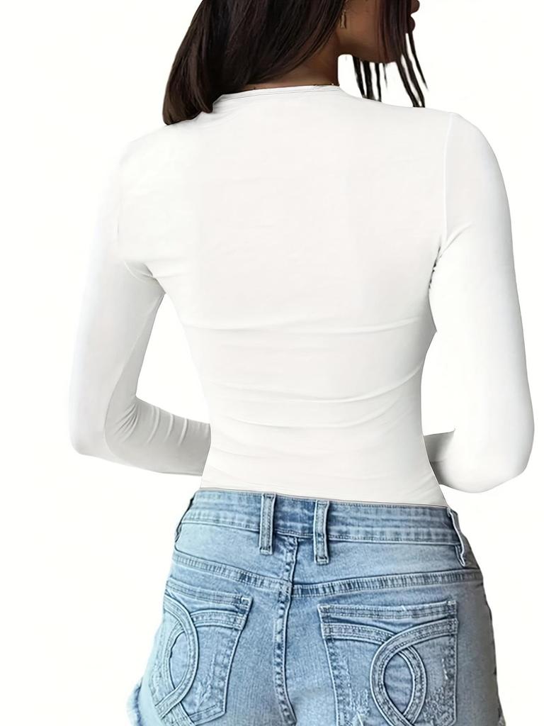 European & American Women's Autumn/Winter Slim Long Sleeve Top – Sexy & Warm Base Layer