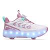 Kids Lights Sports Shoes Rubbing Shoes Charging and Disassembling Four Wheels Slide Shoes LED Kids Glowing Sneakers