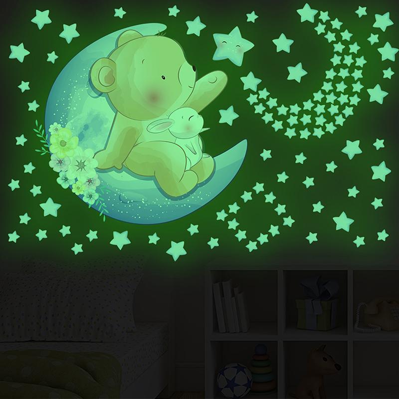Night -Ray Animal Star Wall Sticker Background Wall Decoration Diy Fluorescent Stickers
