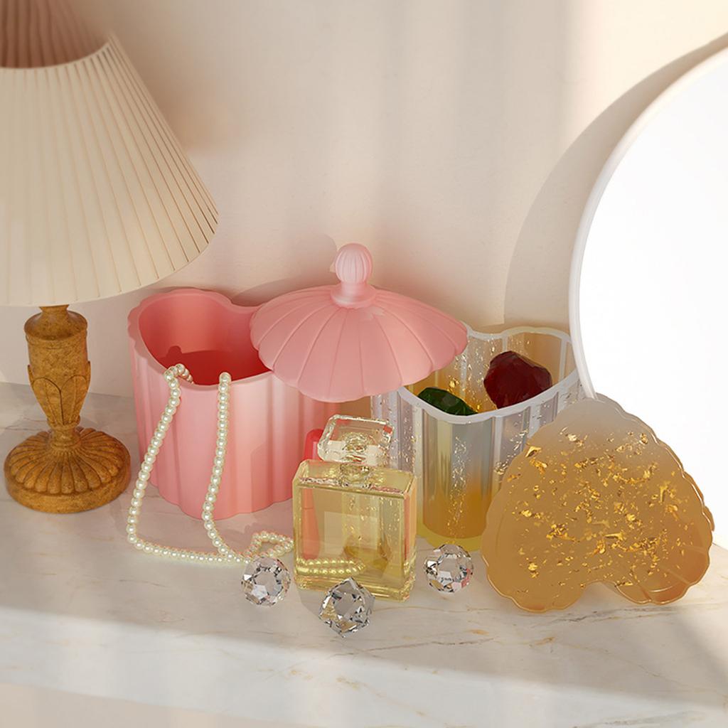 Candle Cup Jar Storage Box Container Molds Storage Box Mold Silicone Mold for DIY Epoxy Resin Trinket Holder Home Decor