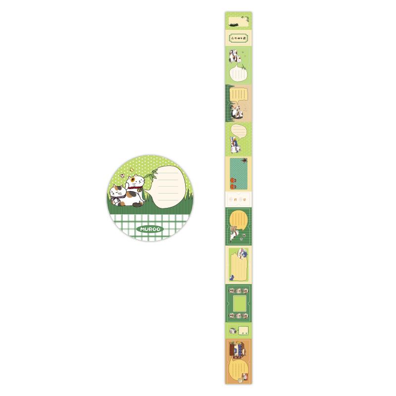 Mu Ran Cat and Town Journal Decorative Curl Stickers – DIY Cute Index Roll
