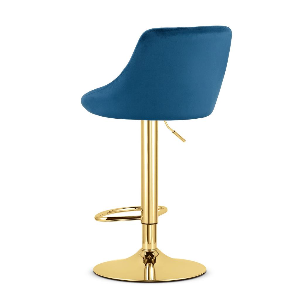 KAST stool - navy blue velvet / gold base x 2