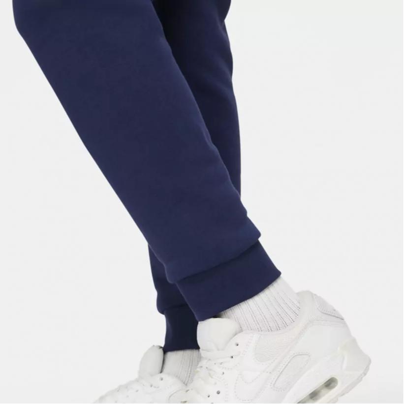 Nike Sportswear Club Fleece Logo Print Cuffed Loose Sweatpants Kids Bottoms Navy-Blue CJ7863-414