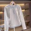 Girls Faux Two Piece Long Sleeve T Shirt Spring Autumn Casual Round Neck Top For Big Kids Students