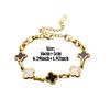 Women's Fashion Titanium Steel Four-leaf Clover Bracelet Adjustable Charm Bracelet Non-tarnish Lucky Chain Gift for Girlfriend