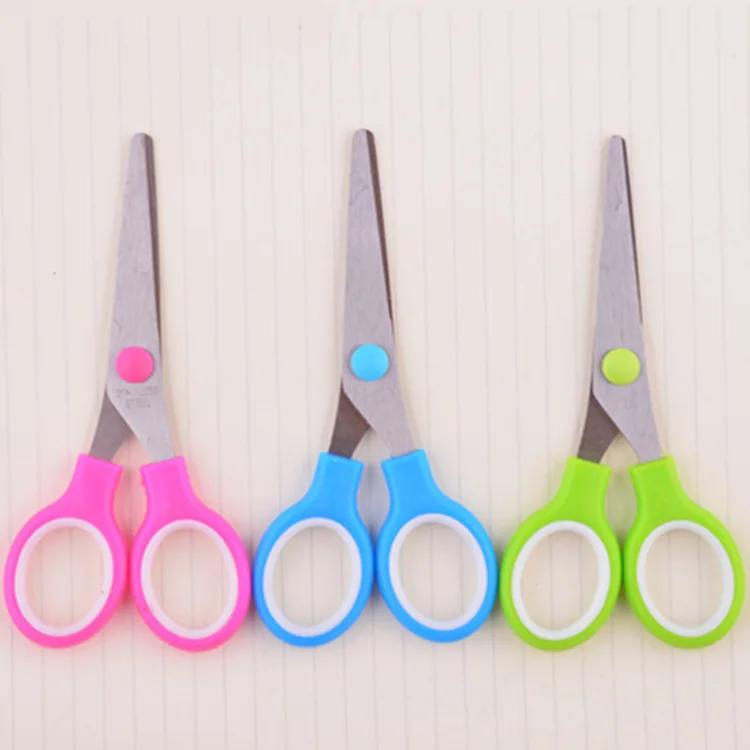 

5pcs Plastic Handle Hand Scissors Stainless Steel Office Scissors Students Paperscissors Children Safety Scissors Customization