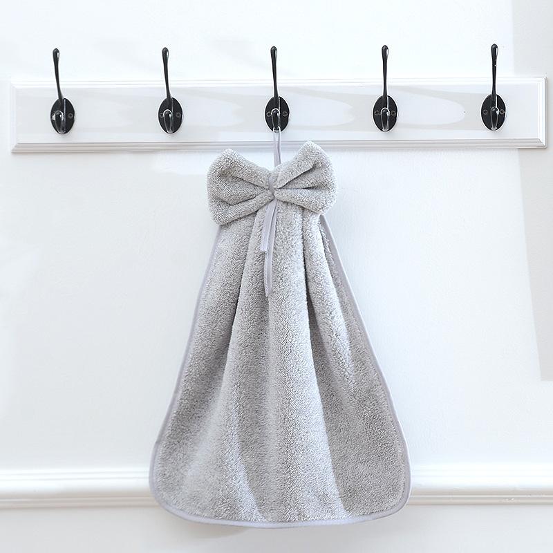 Striped Pattern Bow Decor Washcloth, Modern Color Block Hand Towel for Bathroom Home Bathroom Decor Back To School