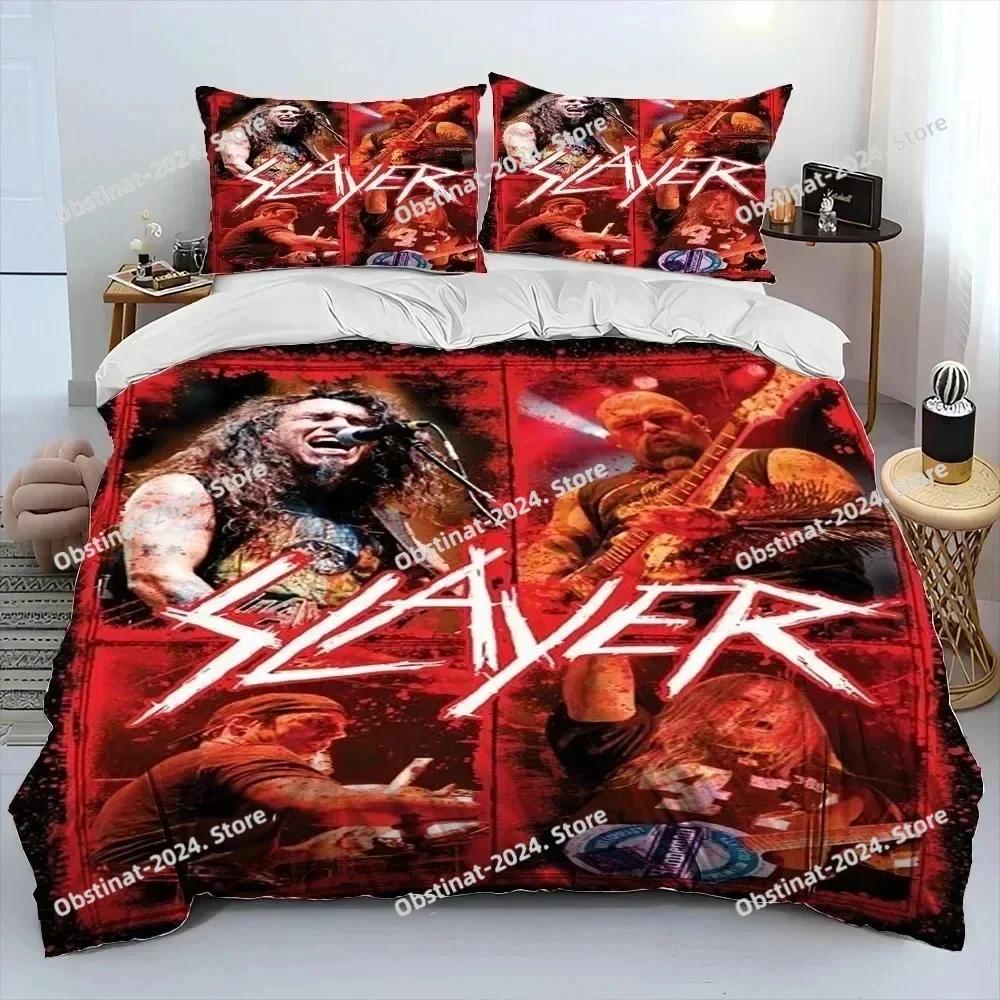 3D Slayer Heavy Metal Band Music Bedding Set Printed Single Comforter Quilt Bed Duvet Cover Pillow Case 3 Pieces Kids Adult Size