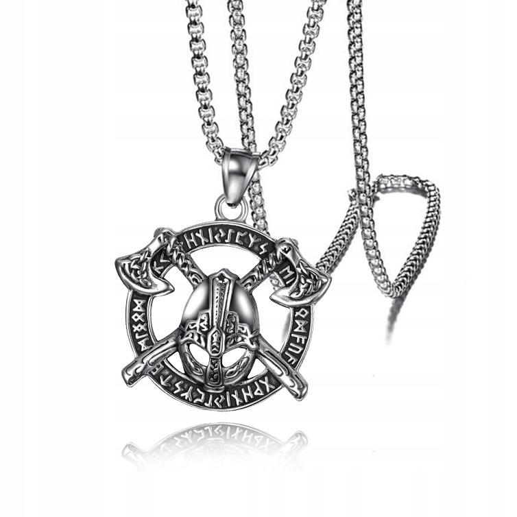 Silver Viking Axes Rune Nordic Necklace 406