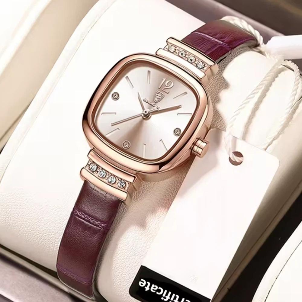 POEDAGAR Fashion Square Ladies Wristwatch Waterproof Leather Luxury Diamond Quartz Woman Watch Elegant Casual Watches