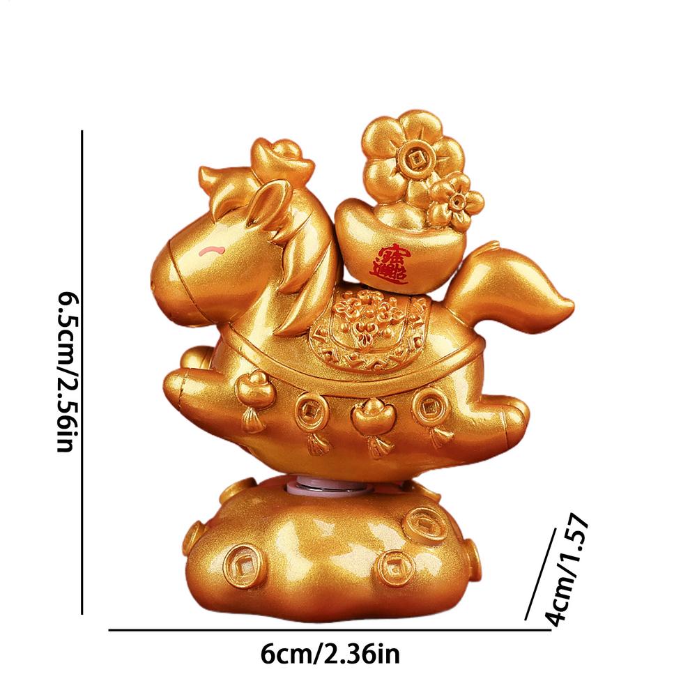 

Horse Decor 360 Rotating Resin Home Decor Cute Wealth Pony Desk Decorations For Desktop Office Shelf Living Room Bedroom Kitchen золотий