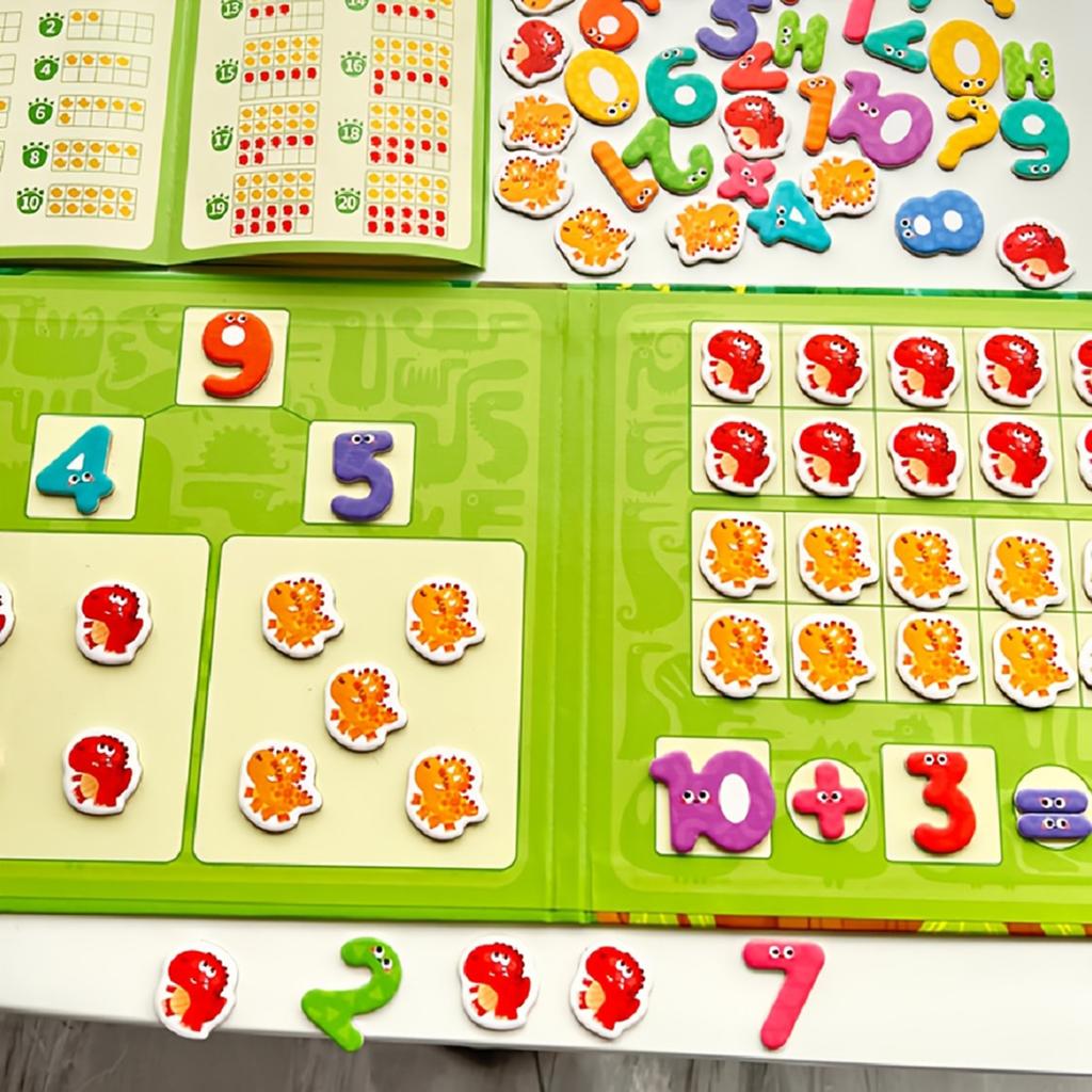 Dinosaur Arithmetic Learning Game, Interactive Math Tool To Teach Number Decomposition And Counting, Educational Toy With Dinosaur Illustration