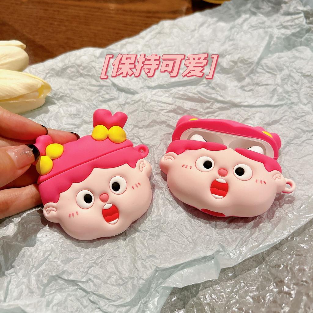 Funny Cute 3D Girl Protective Bluetooth Silicone Earphone Cover For Airpods Pro 2 Case/Airpods Pro Case/Airpods Case Men Girls