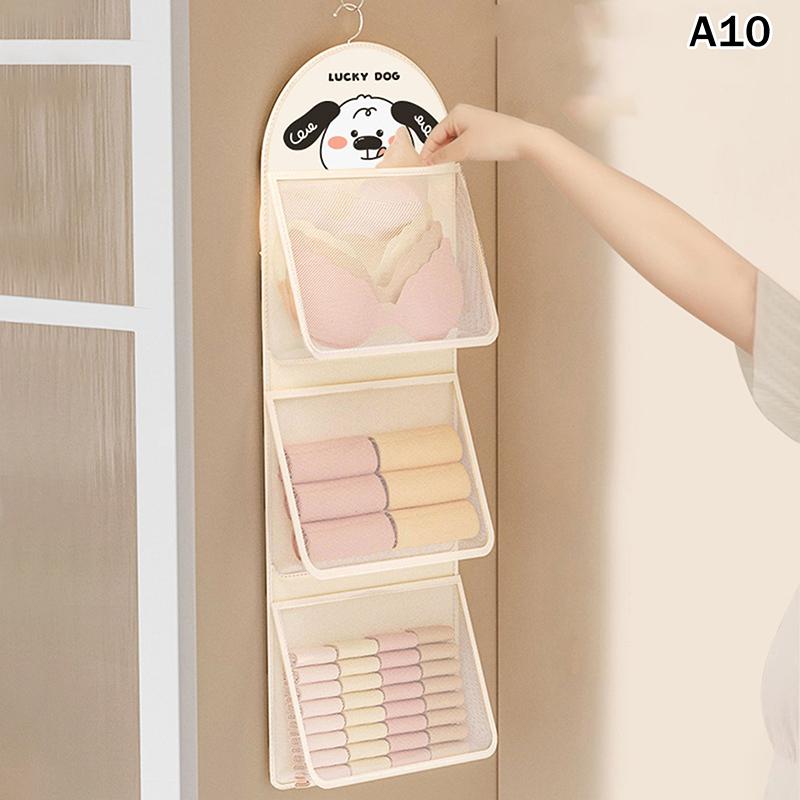 Mesh Storage Bag 1/2/3 Layer save Space Underwear Socks Organizer Breathable Wardrobe Closet with Clothes Hanger forOrganization