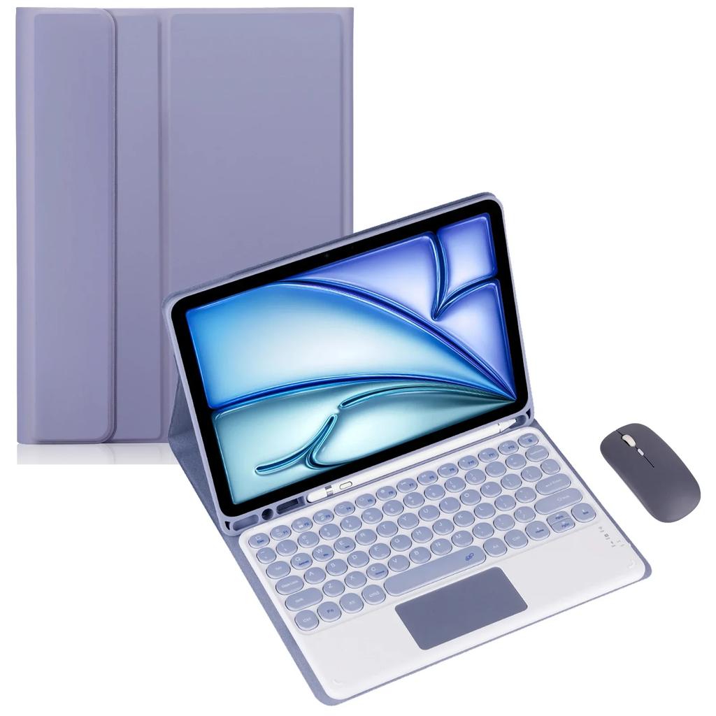 Circular Keyboard Case & Mouse for Samsung Galaxy Tab A8 10.5inch Tablet Spanish/Japanese/Hebrew/Arabic/Ltalian Keyboard Cover