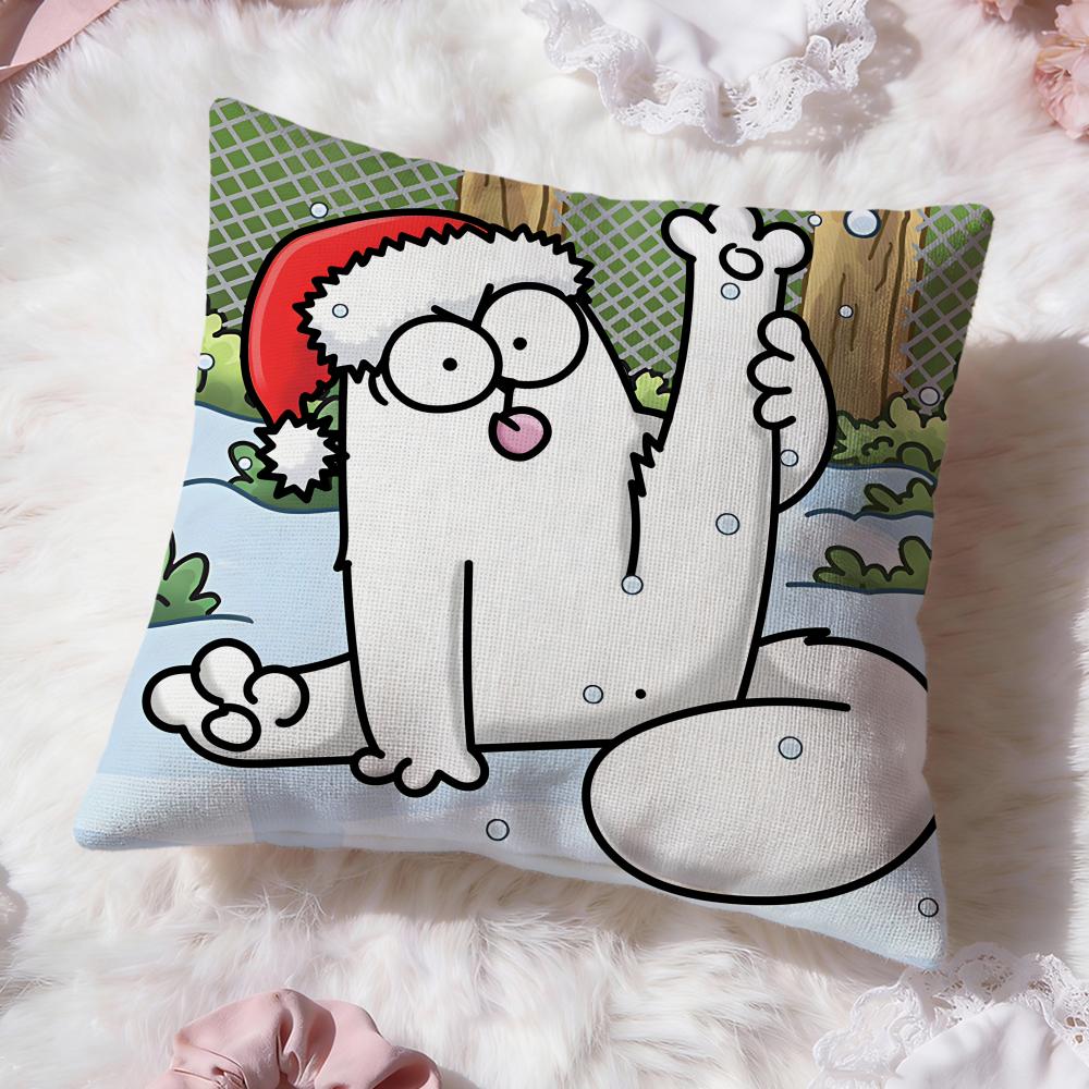 Süße Anime S-Simons Katze Kissenbezug Premium Komfort Wendbare Kissenhülle -Zwei in Einem Design für Jeden Raum & Autoinnenraum