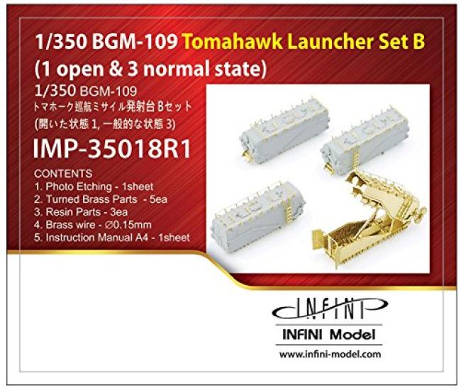 

Infini Model Scale US Tomahawk Missile Set B 3 Etched Parts for Plastic Models IMP3518 1/350 (1 Open, Closed)