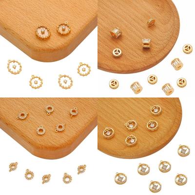 Ciondolo Geometria Ovale Rotonda in Rame con Zircone per Bracciale Collana Fai da Te