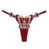 Butterfly Embroidery Low-Rise See-Through Thong