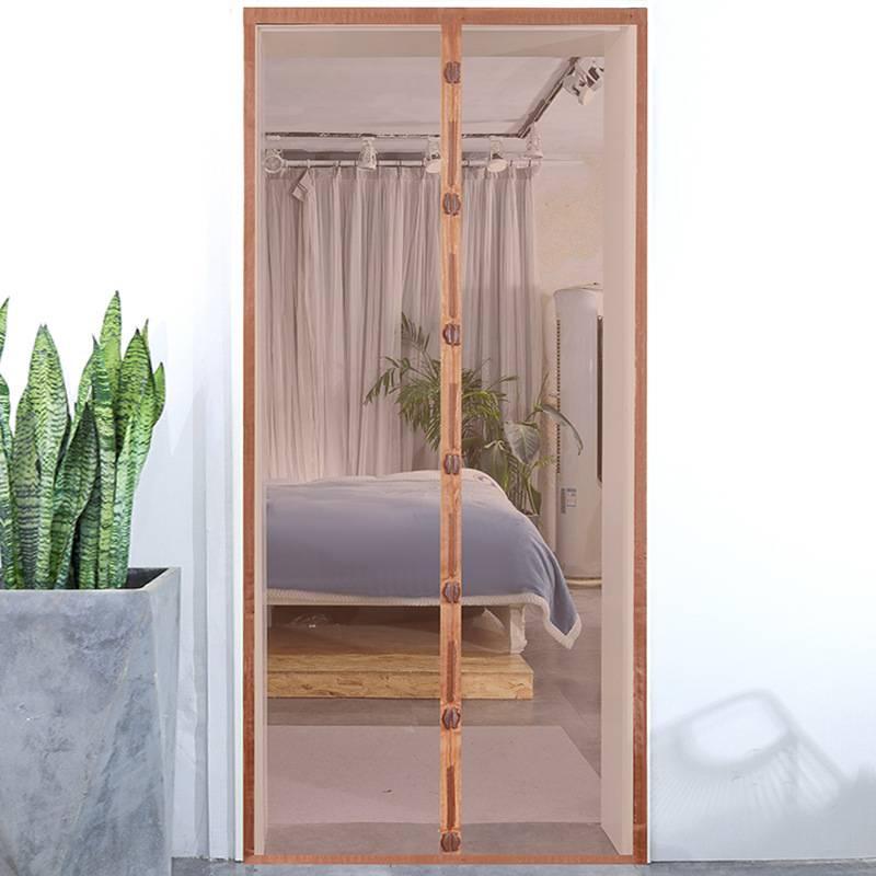 

Summer Magnetic Mosquito Door Curtain Self Closing Mesh Screen Pet Friendly Bug Proof For Home Rooms Easy To Clean And Install W100cm*H210cm коричневий