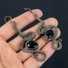 Faceted Black Spinel Earrings, 999 Copper Wire Wrapped Earrings Handmade Gemstone Jewelry, Gifts For Wife Brand New Earrings