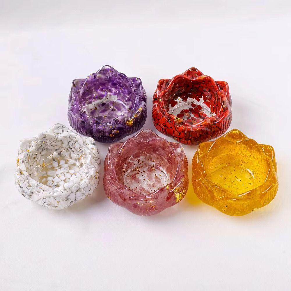 DIY Craft Crystals Lotus Flower Base Lotus Shape Crystal Lotus Bowl Crystal Ornament  Office Decor