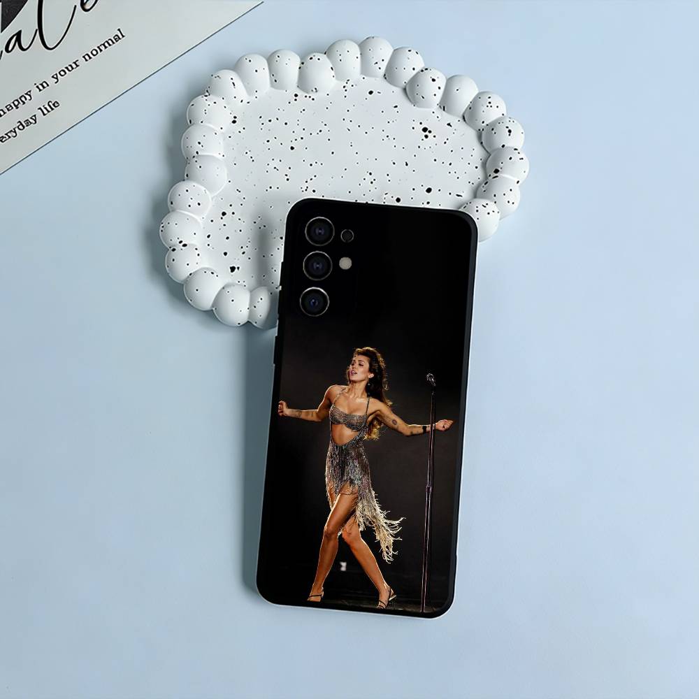 M-Miley Cyrus Flowers -Singer Black Soft Silicone Phone Case for Samsung S25, S24, S21, S22, S23, S30, Ultra, S20, Plus,  Lite