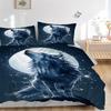3pcs Wolf Moon Soft Comfortable Bedding set, For Bedroom, Guest Room And Dorm, All - Season Use, High-Definition Printing170