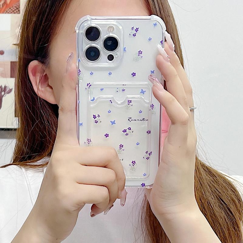 Flori Proaspete Imprimeu Floral TPU Moale Transparent Carcasă de Protecție Rezistentă la Șocuri Transparentă Acoperire Protectoare Completă pentru Spate