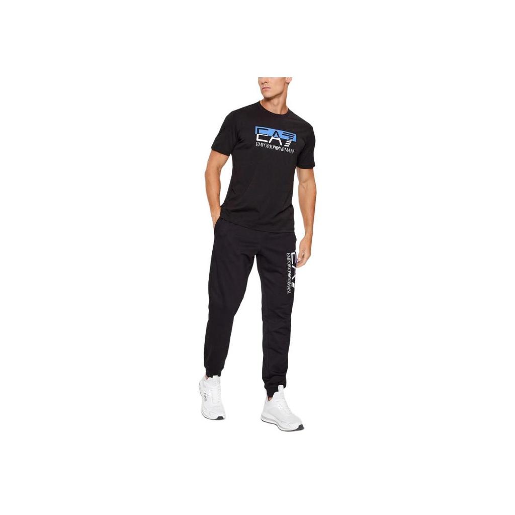 Emporio Armani Crew Neck Letter Print Fitted Short Sleeve T-Shirt Men Tops Black 6RPT81PJM9Z1200