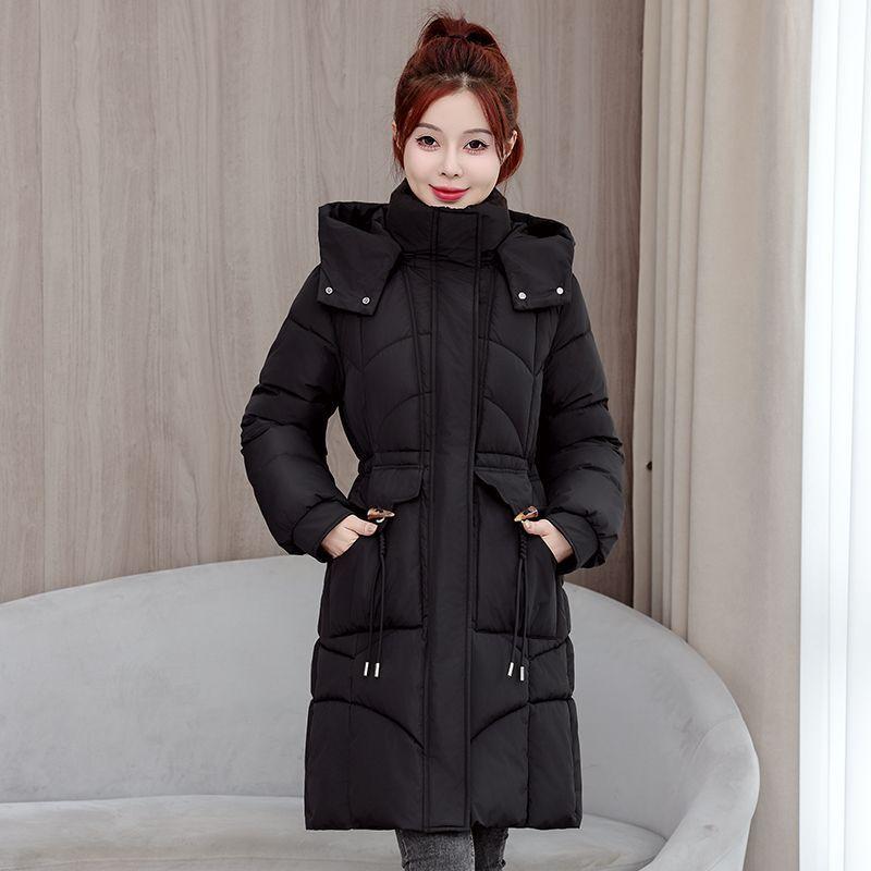 Thick Warm Winter Women Long Cotton Coat Slim Fit Fashion Padded Jacket Outfit