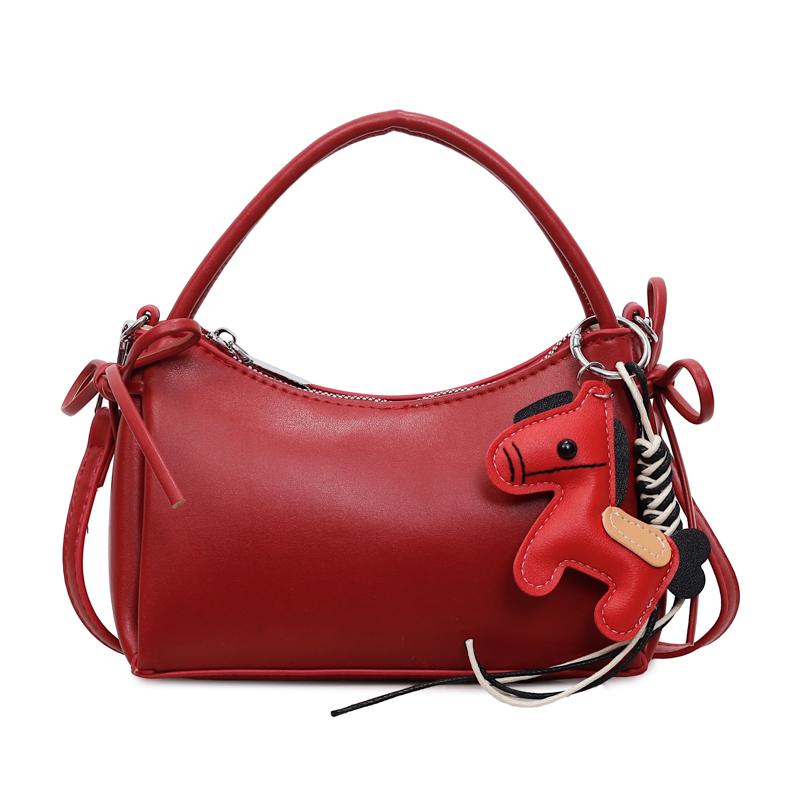 

Chines Year Of The Lucky Horse Top-handle Bag For Women Original Designer Handbags Luxury Pure Color Shoulder Crossbody Bag 2026 20x11x7cm червоний
