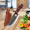 WXCOO Forged Butcher Knife Fish Boning Knife DIY Kitchen Stainless Steel Fruit Slicing Vegetable Chef Wooden Handle BBQ Cooking