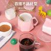 Constant Temperature Cup Gift Set with Ceramic Mug,Lid and Spoon,Suitable for Office,Study and Holiday Gifts Such As Valentine’s