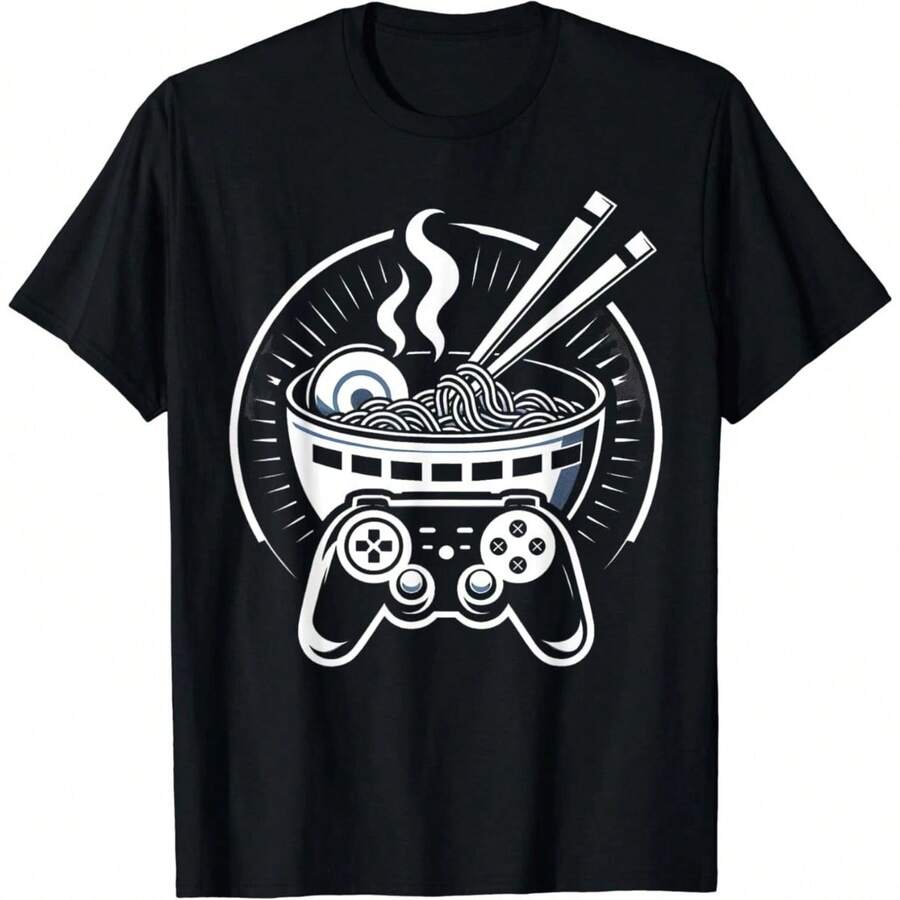 

Ramen And Gaming Love - Video Gamer Funny Gamer Ramen Lover Gift Unisex T-Shirt Daily Wear S