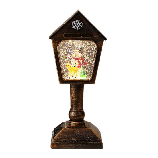 Vánoční větrné světlo USB/Bateriové Poštovní schránka Design Lampa Retro Flitrová Skleněná Koule Santa Claus Sněhová Vločka Lucerna Vánoční Dekorace