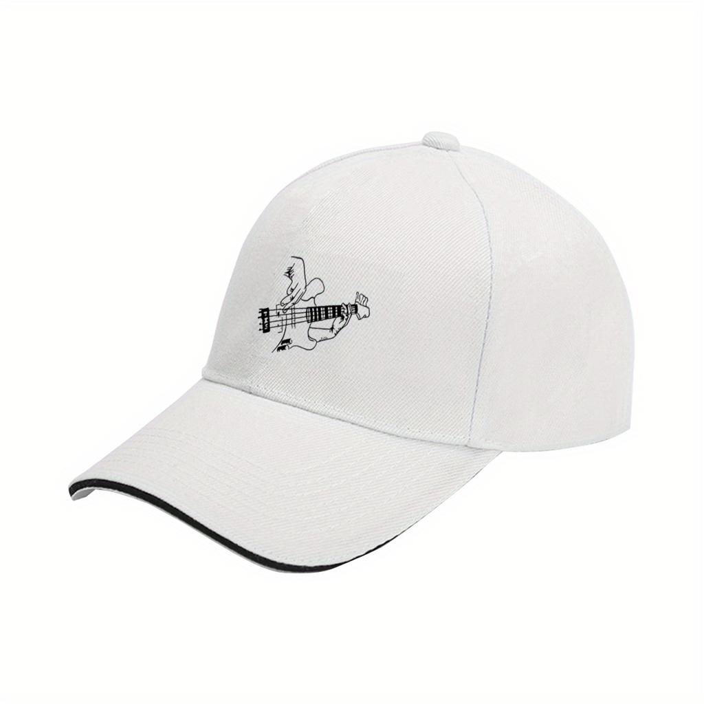 Electric Bass Guitar Player Print Adjustable Baseball Cap Polyester Breathable Musician Hat Casual Unisex Gifts