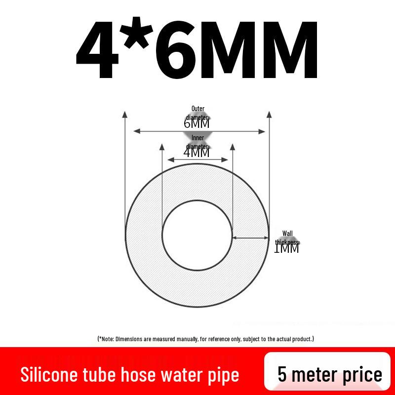 Translucent Silicone Rubber Hose, High-Temperature Resistant, Industrial-Grade Elastic Heat Conducting Tube, 4 or 6 Points.