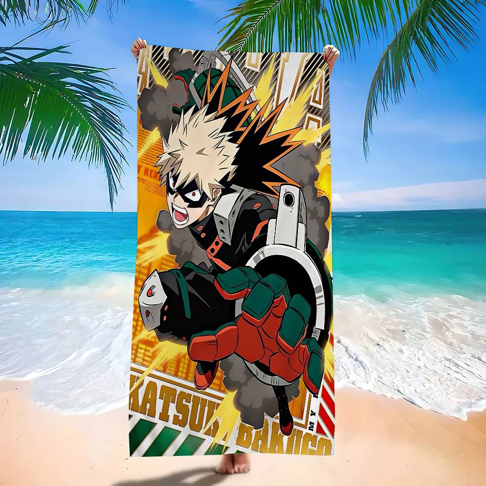 My H-Hero Academia B-Bakugo Katsuk Microfiber Beach Towel Absorbent Quick dry Soft Yoga Swimming Resort Mountain Climbing Towel