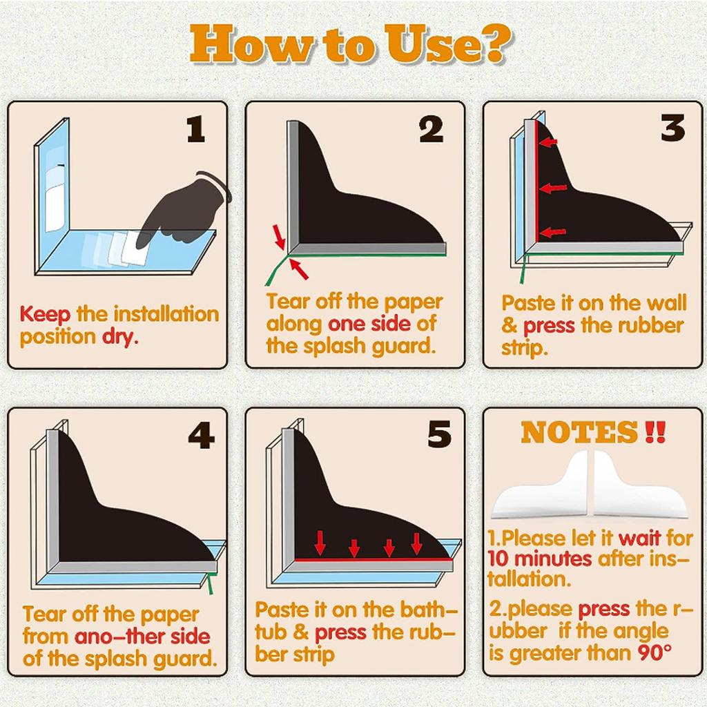 2 Piezas Deflector Transparente a Prueba de Salpicaduras Fácil Instalación Protector contra Salpicaduras de Agua para Lavamanos Fregadero de Cocina Accesorios de Baño