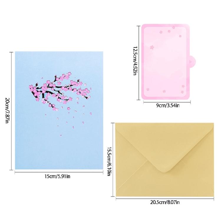Paper Carving Flower Tree Cottage Greeting Card Folding Birthday Greeting Card for Women Men Children Adult Valentines