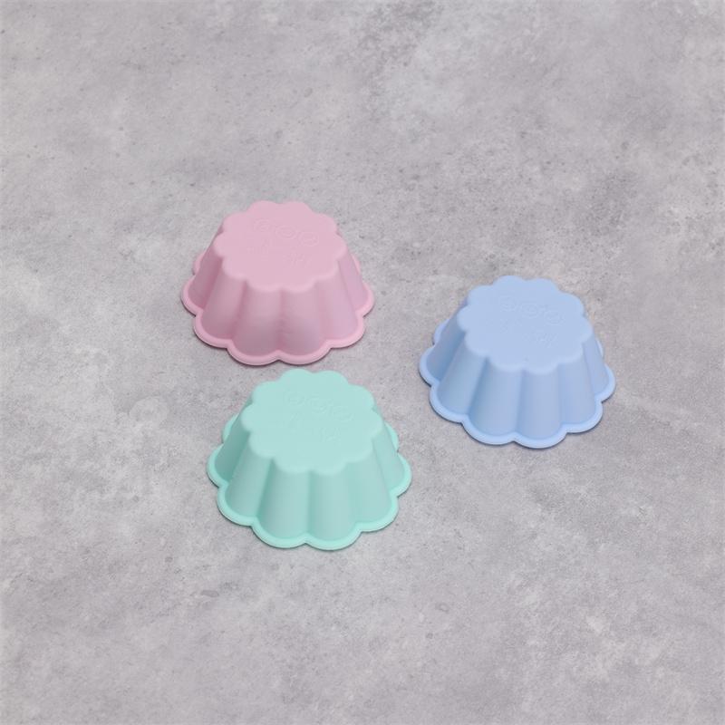 12 Pcs Petal Shape Muffin Cup Round 5cm Silicone Muffin Cake Baking Molds Cupcake Pan Baking Accessories Tart Cup Cake Mould